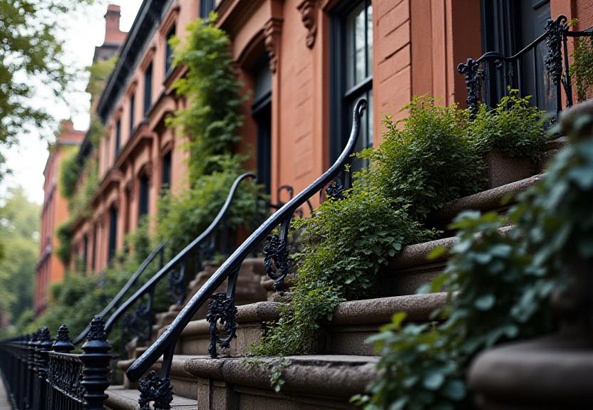 Historic brownstone architecture in Brooklyn